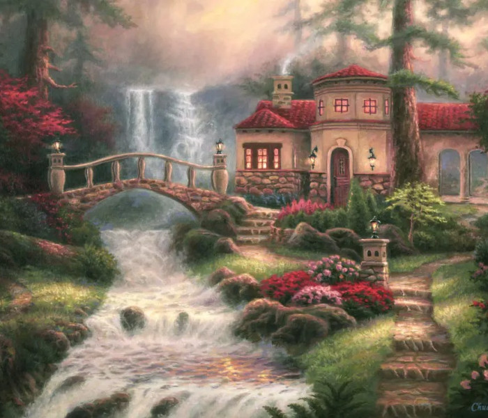 Puzzle - Grafika - Cascade pe râul Sierra