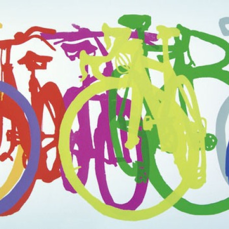 Bike Art: Rând colorat - Puzzle panoramic