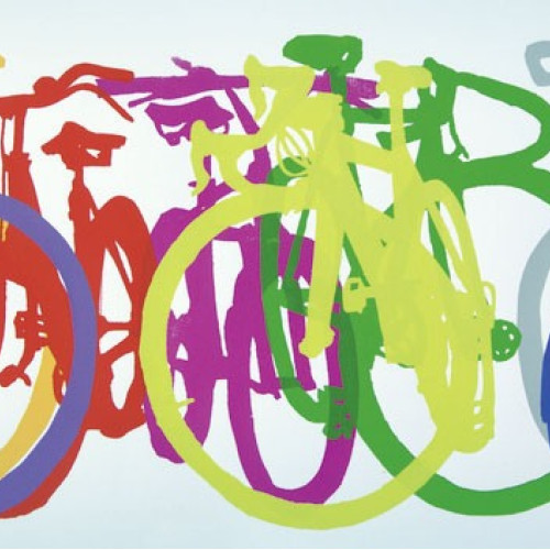 Bike Art: Rând colorat - Puzzle panoramic