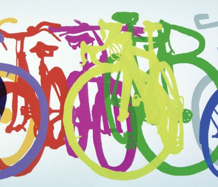 Puzzle - Heye - Bike Art: Rând colorat - Puzzle panoramic