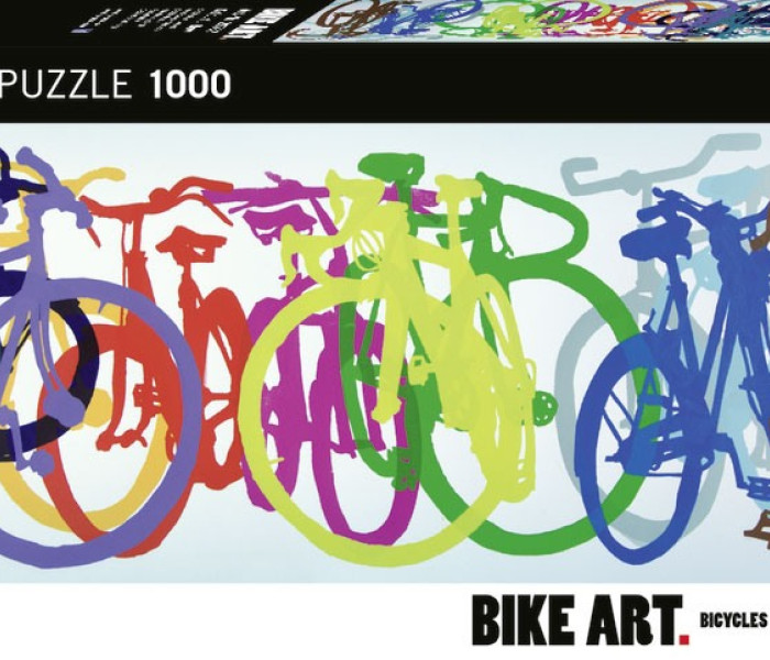 Puzzle - Heye - Bike Art: Rând colorat - Puzzle panoramic