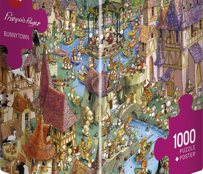 Puzzle - Heye - Orașul iepurașilor - Puzzle triunghiular