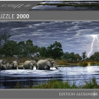 Puzzle - Heye - Turmă de elefanți - Puzzle panoramic