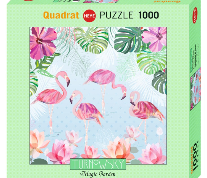 Puzzle - Heye - Flamingo și nuferi