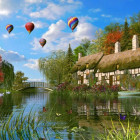 Puzzle - King - Casă veche lângă râu