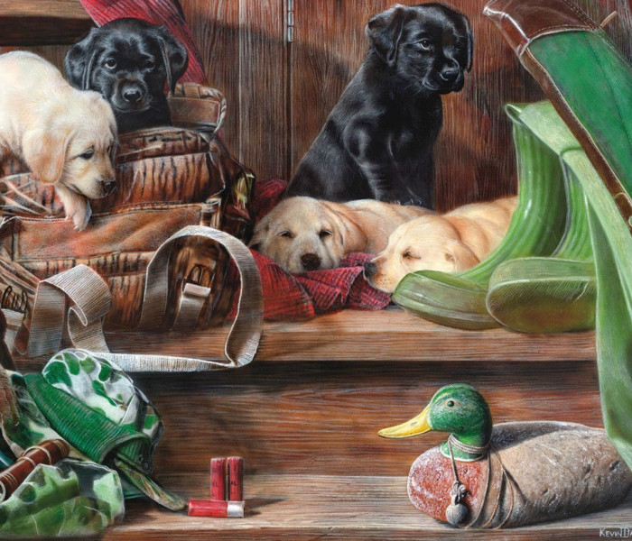 Puzzle - King - Cățeluși pe scări