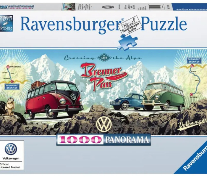Puzzle - Ravensburger - Traversează Alpii cu VW! - Puzzle panoramic