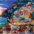 Puzzle - Ravensburger - Cină în Positano, Italia