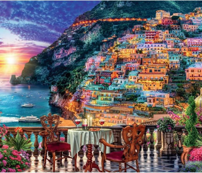 Puzzle - Ravensburger - Cină în Positano, Italia