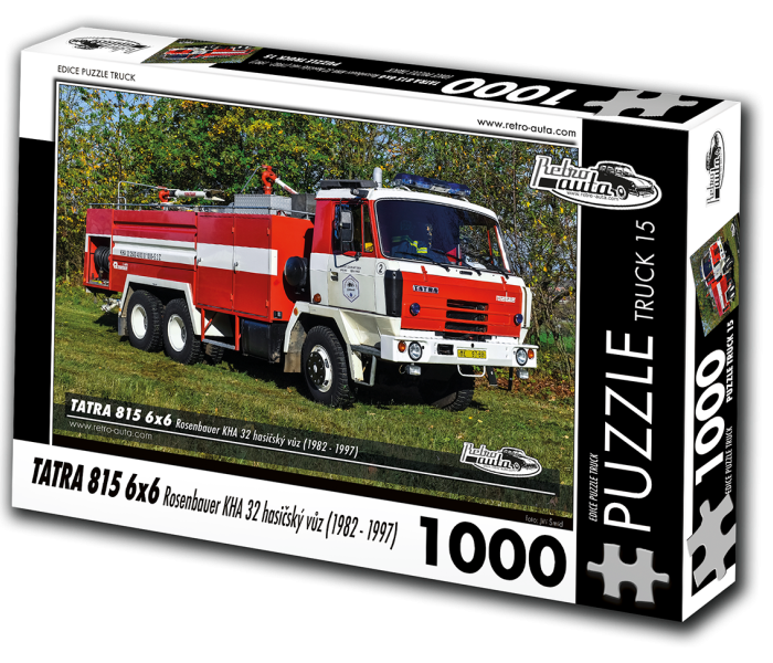 Puzzle - Retro-auta - Tatra 815 6x6 Rosenbauer vehicul de pompieri (1982-1997)