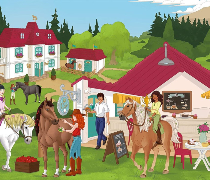 Puzzle - Schmidt - La ferma de cai + figurină