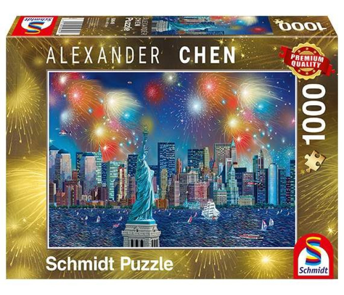 Puzzle - Schmidt - Focuri de artificii deasupra Statuii Libertății