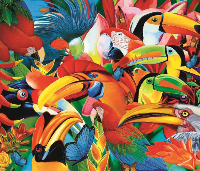 Puzzle - Trefl - Păsări colorate