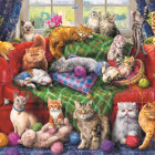 Puzzle - Trefl - Pisici pe canapea