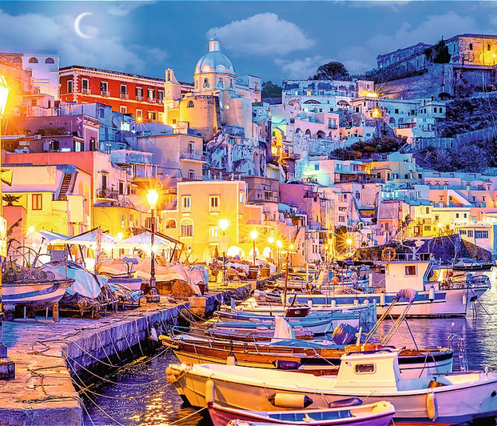 Puzzle - Trefl - Insula Procida noaptea, Italia