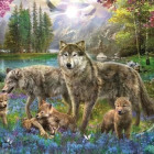 Puzzle - Trefl - Familie de lupi