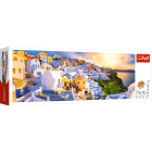 Puzzle - Trefl - Apus de soare pe Santorini, Grecia - Puzzle panoramic
