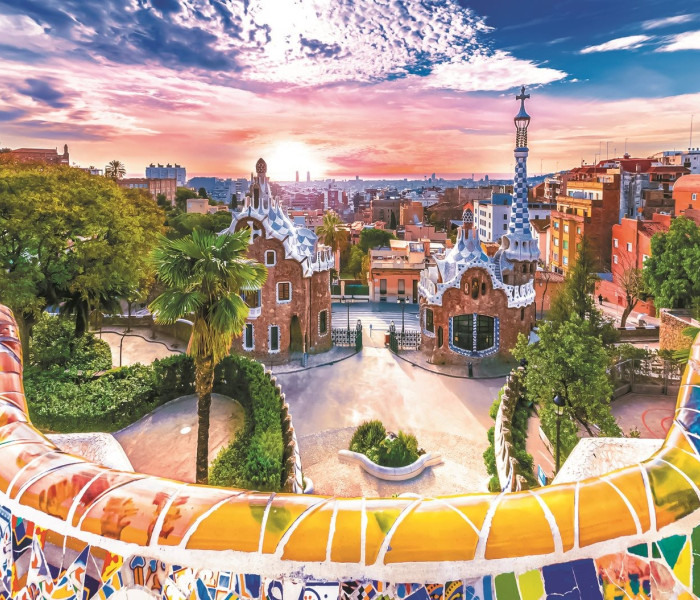 Puzzle - Trefl - Apus de soare deasupra Barcelonei, Spania