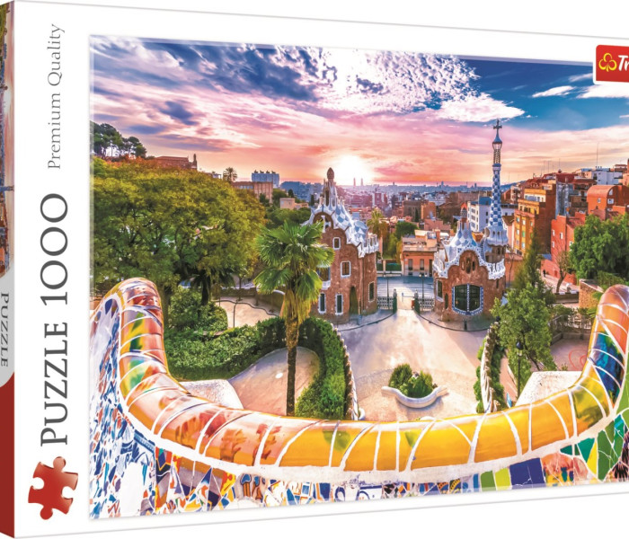 Puzzle - Trefl - Apus de soare deasupra Barcelonei, Spania