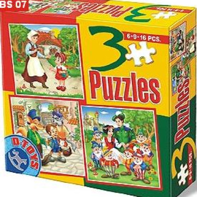 Scufița Roșie, Pinocchio, Albă ca Zăpada - PUZZLE PENTRU COPII