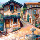 Puzzle - Bluebird - Fântână pe piață