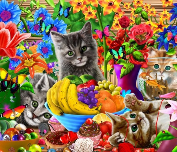 Puzzle - Bluebird - Pisicuțe jucăușe