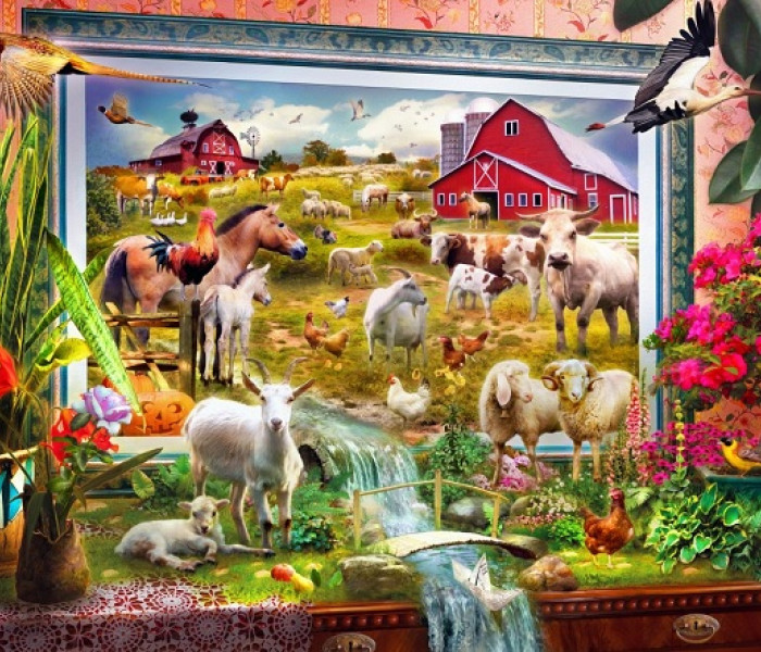 Puzzle - Bluebird - Fermă pictată