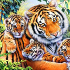 Puzzle - Bluebird - Tigria rodinka