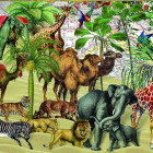 Puzzle - Bluebird - Animale în deșert