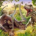 Puzzle - Castorland - Luptă de dinozauri