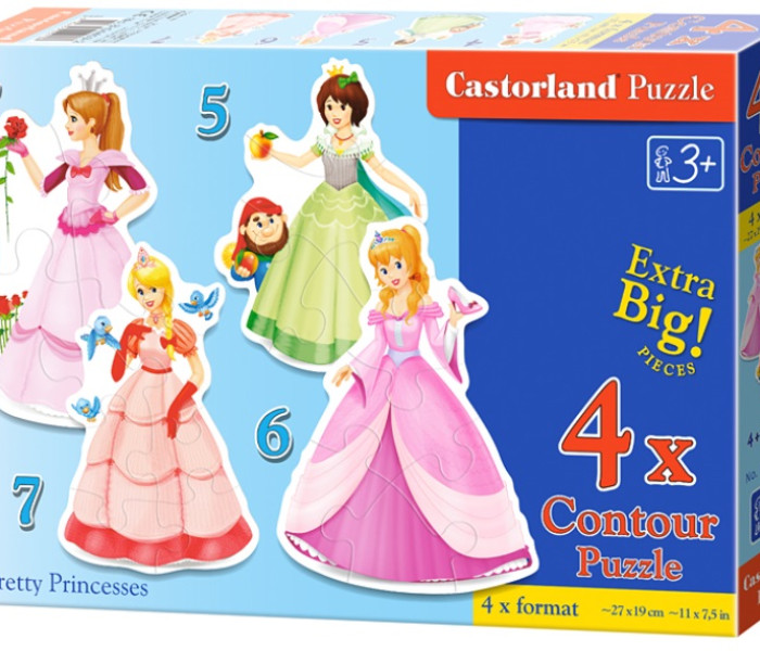 Puzzle - Castorland - Prințese frumoase - 4 în 1