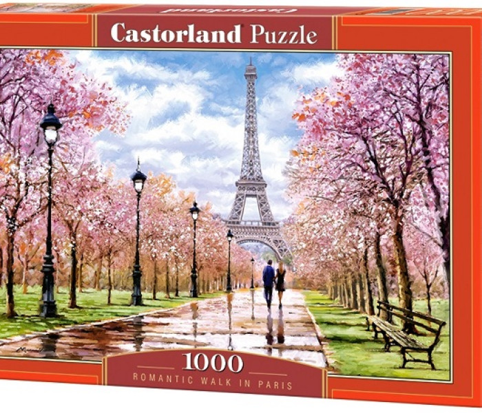 Puzzle - Castorland - Plimbare romantică la Paris