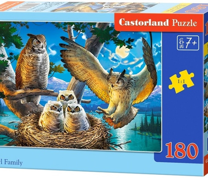 Puzzle - Castorland - Familie de bufnițe
