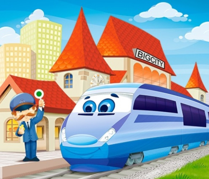 Puzzle - Castorland - Tren în gară - Maxi