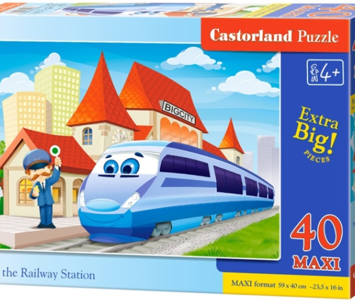 Puzzle - Castorland - Tren în gară - Maxi