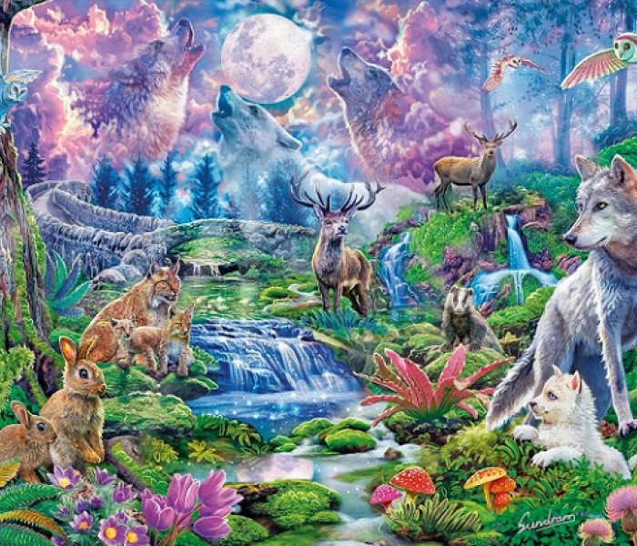 Puzzle - Clementoni - Lume sălbatică la lumina lunii