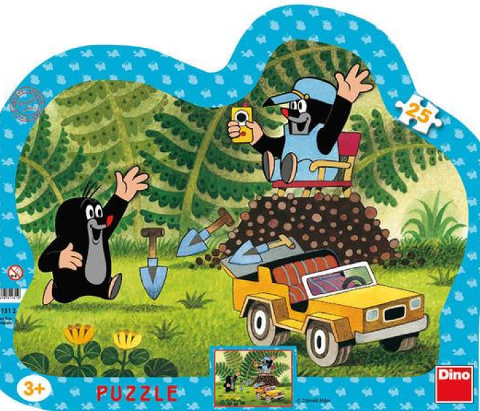 Puzzle - Dino - Cârtița cu mașina galbenă