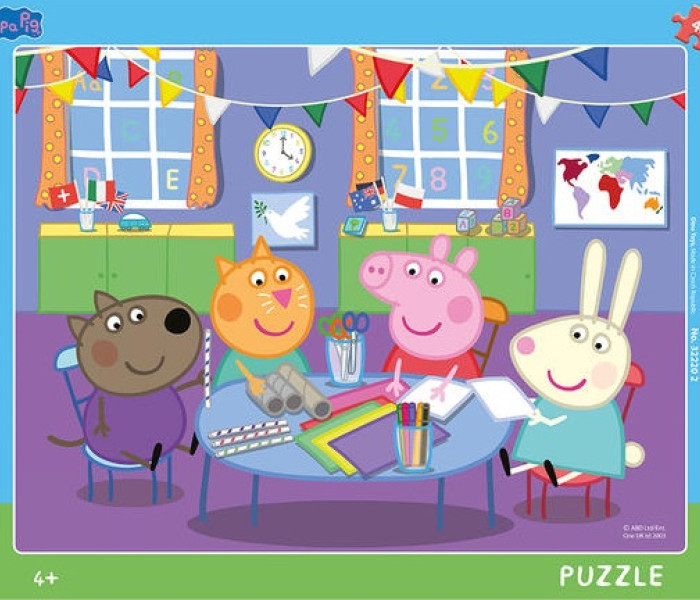 Puzzle - Dino - Peppa Pig la grădiniță