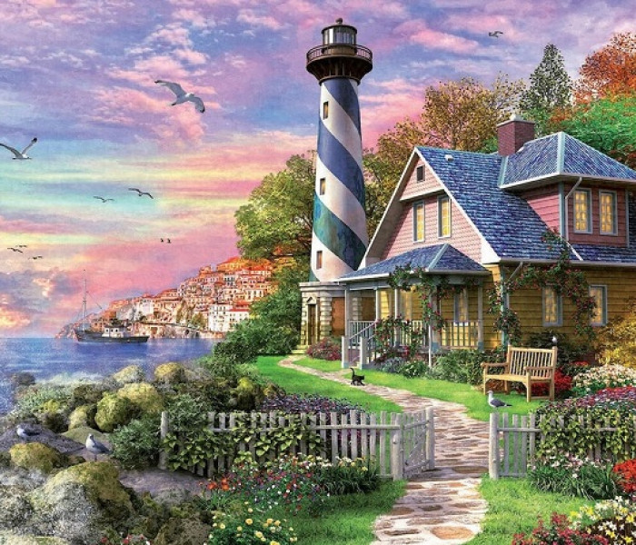 Puzzle - Educa - Far în golful stâncos Rock Bay