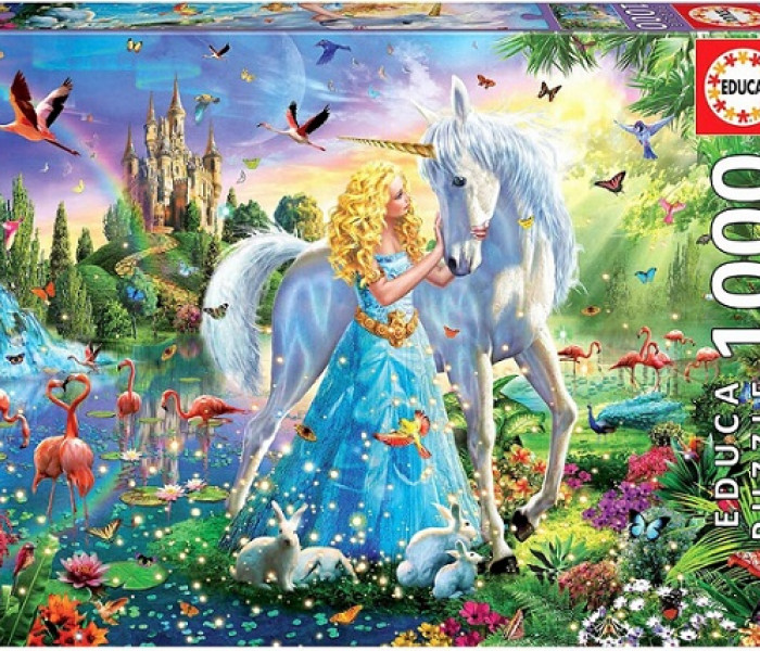 Puzzle - Educa - Prințesă și unicorn