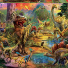 Puzzle - Educa - Teritoriul dinozaurilor