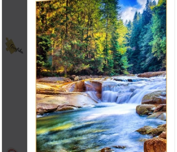 Puzzle - Grafika - Cascadă în pădure