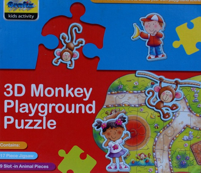 Puzzle - Grafix - Loc de joacă al maimuțelor - Puzzle 3D