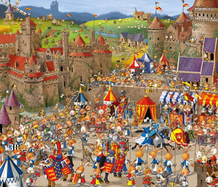 Puzzle - Heye - Turnirul iepurașilor - Puzzle triunghiular