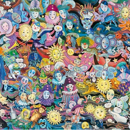 Măști - Puzzle triangular