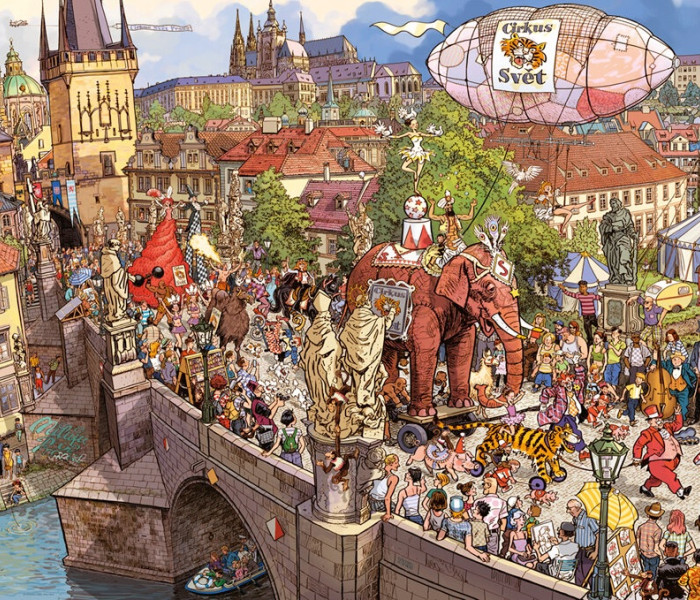 Puzzle - Heye - Sărbătoare stradală - Puzzle triunghiular