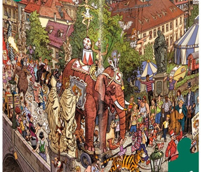 Puzzle - Heye - Sărbătoare stradală - Puzzle triunghiular