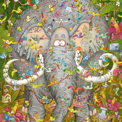 Viața elefantului - Puzzle triunghiular