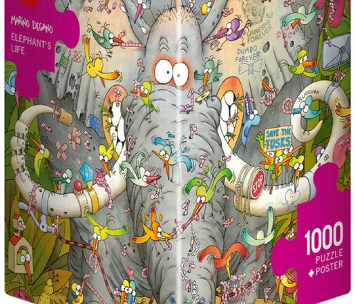 Puzzle - Heye - Viața elefantului - Puzzle triunghiular