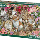 Puzzle - Falcon - Pisici printre flori